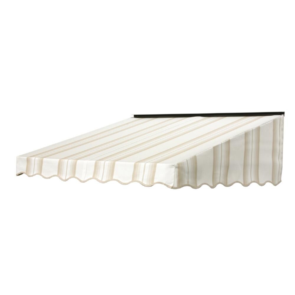NuImage Awnings 2700 60-in Wide x 47-in Projection x 19-in Height Fabric Sand Graduated Striped (4936) Striped Fixed Door Awning