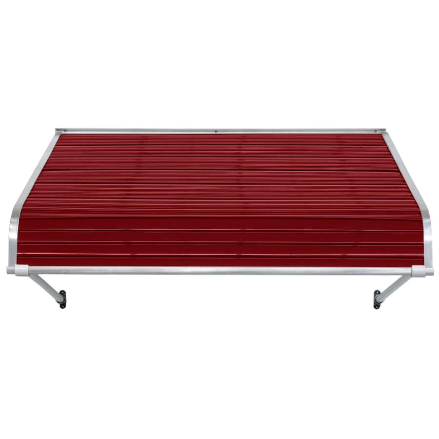 NuImage Awnings 1100 36-Inches Wide x 42-Inches Projection x 16-Inches Height Metal Brick Red Solid Fixed Door Awning