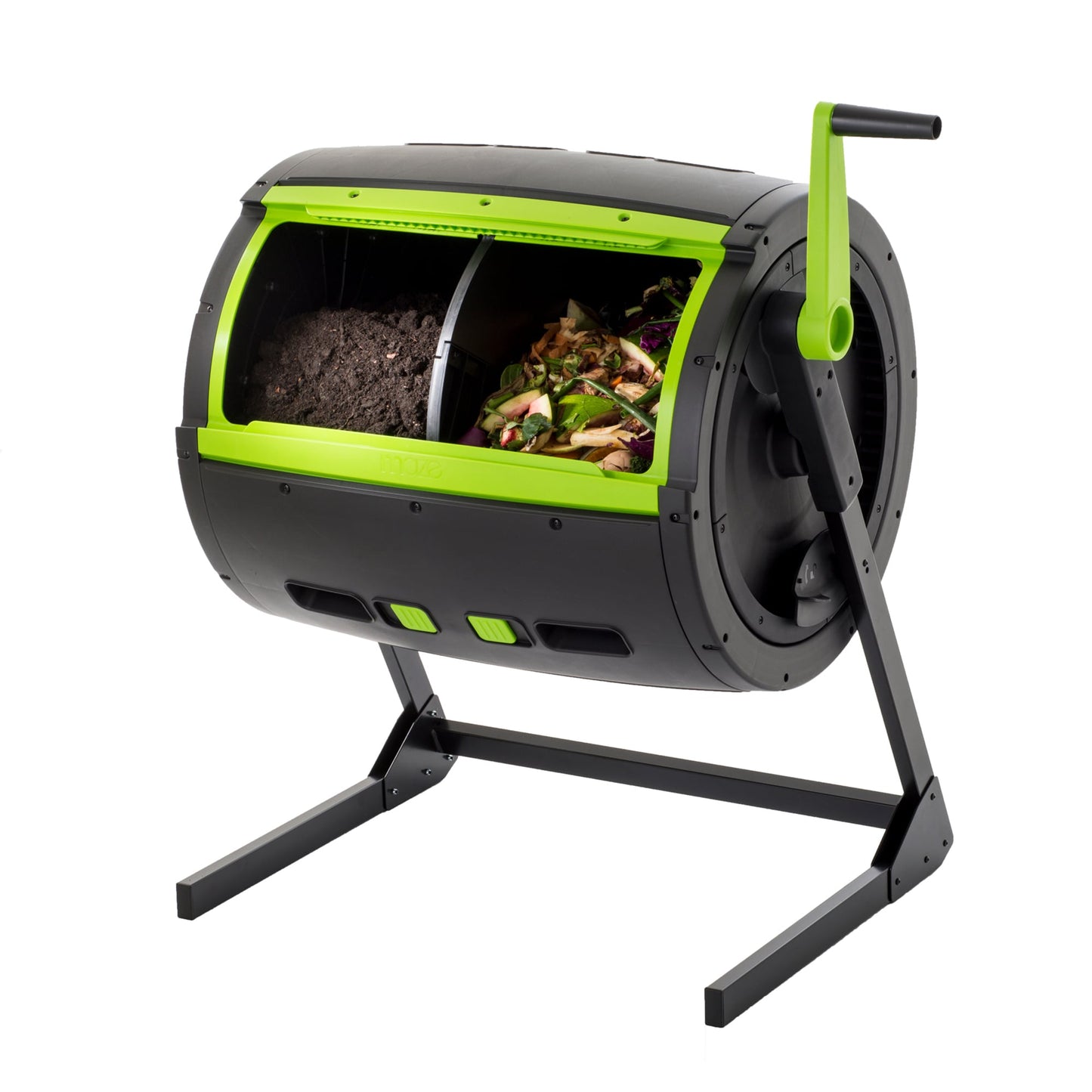 RSI 65-Gallon Black Plastic Tumbler Composter with Latching Lid, Easy Assembly, UV Resistant, Child Safe, Outdoor Use RSI-MCT-D245