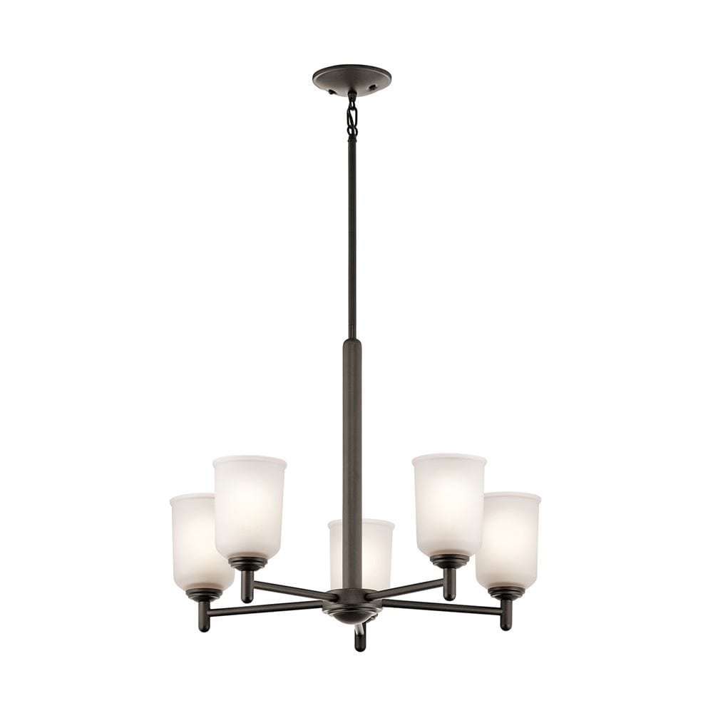 Kichler Shailene 5 -Light Antique Bronze Transitional For Use in Bedrooms, Dining Rooms, Foyers, Kitchens, Living Rooms Chandelier 1252728
