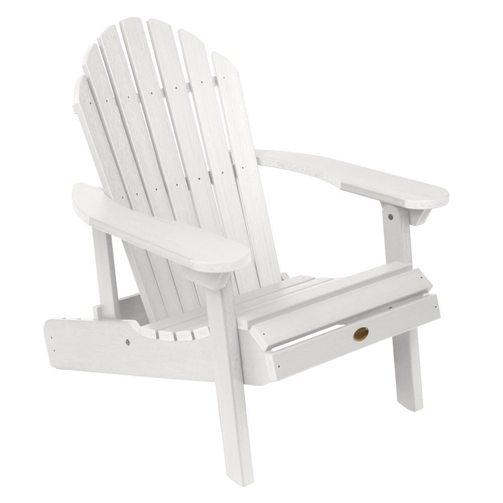 highwood Hamilton White Poly-lumber Frame Stationary Adirondack Chair with Slat Seat