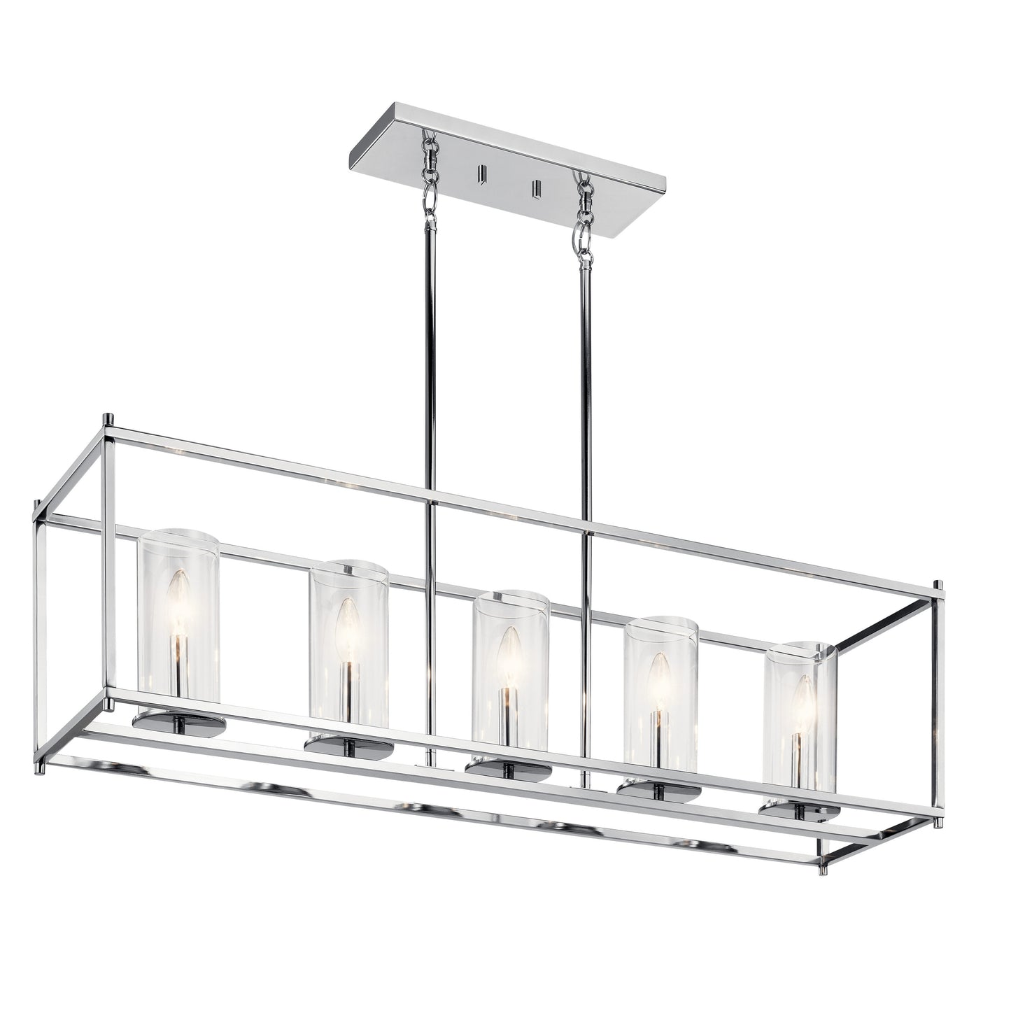 Kichler Crosby 5 -Light Chrome Transitional Cage For Use in Bedrooms, Dining Rooms, Foyers, Kitchens, Living Rooms Chandelier 1331792