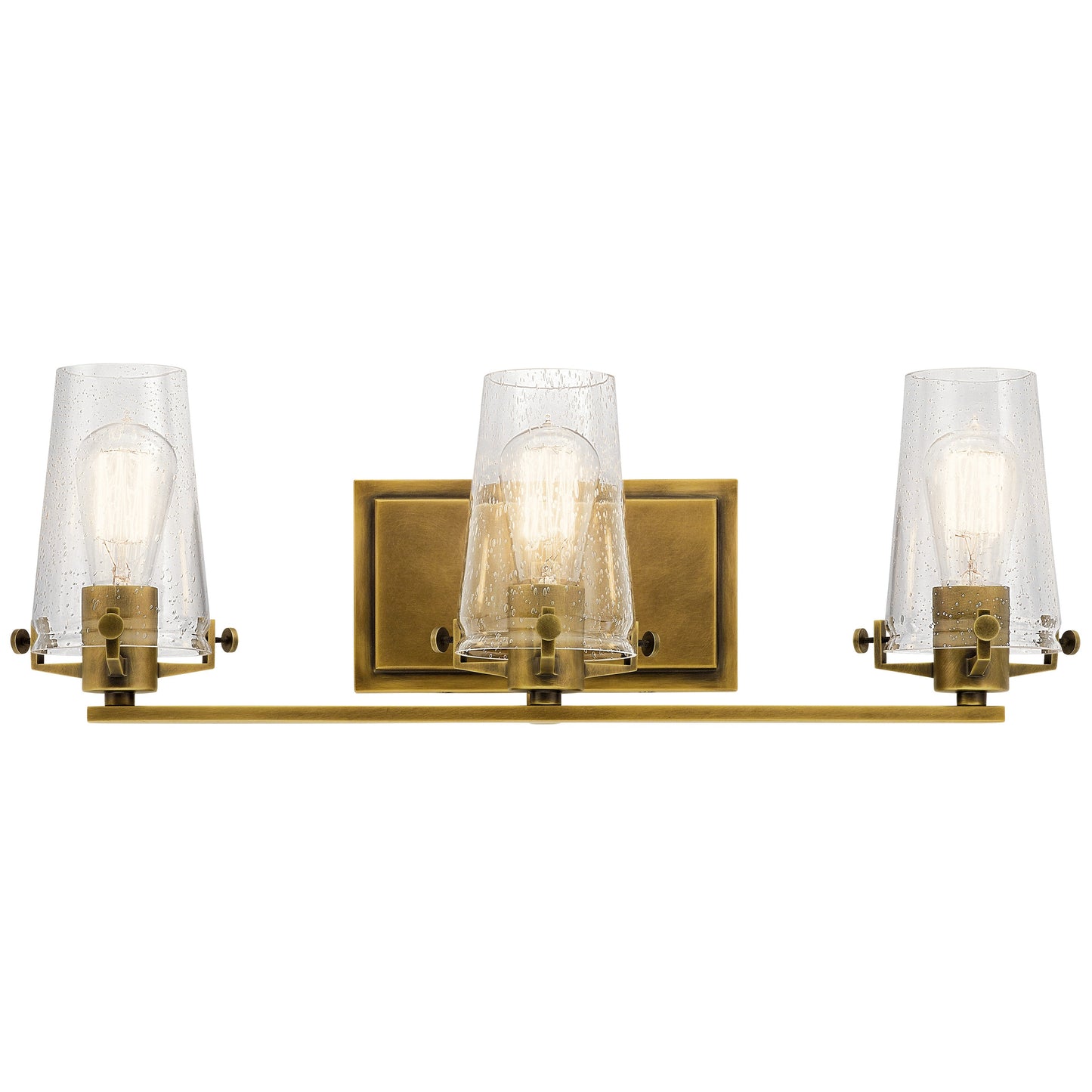 Kichler Alton 24-in 3 -Light Brass Industrial Vanity light 1331752
