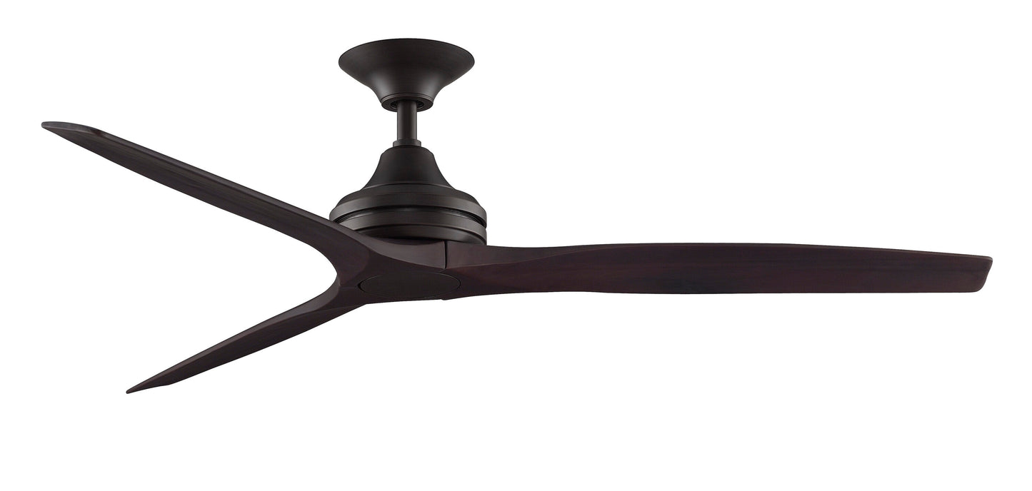 Fanimation Spitfire 60-in Outdoor Dark Bronze with Dark Walnut Blades Propeller Ceiling Fan Light Kit Compatible - Remote Included ( 3 -Blade ) 1448819