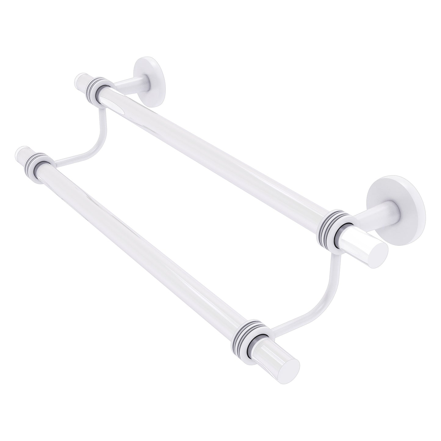 Allied Brass Clearview 24-in double Matte White Wall mount Double Towel Bar