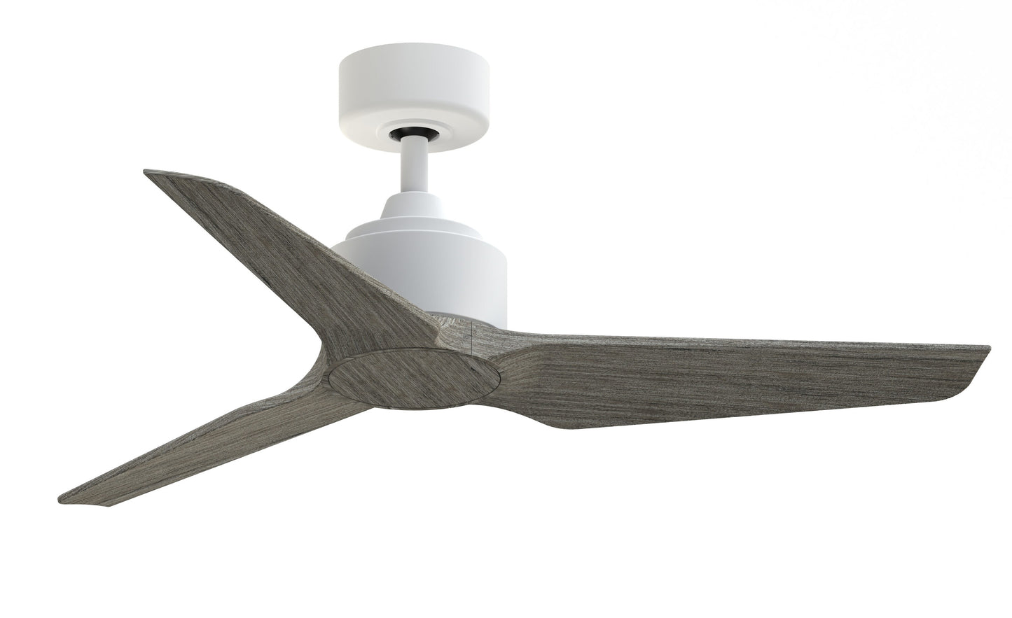 Fanimation TriAire Custom 44-in Matte White with Weathered Wood Blades Indoor/Outdoor Smart Propeller Ceiling Fan Light Kit Compatible and Remote (3-Blade) FPD8514MWW-44WEW