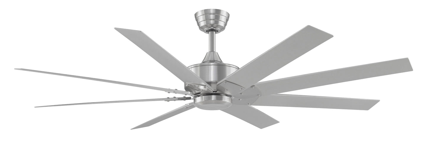 Fanimation Levon Custom 64-in Brushed Nickel Indoor/Outdoor Smart Ceiling Fan Light Kit Compatible and Remote (8-Blade) FPD7912BBN-64BN