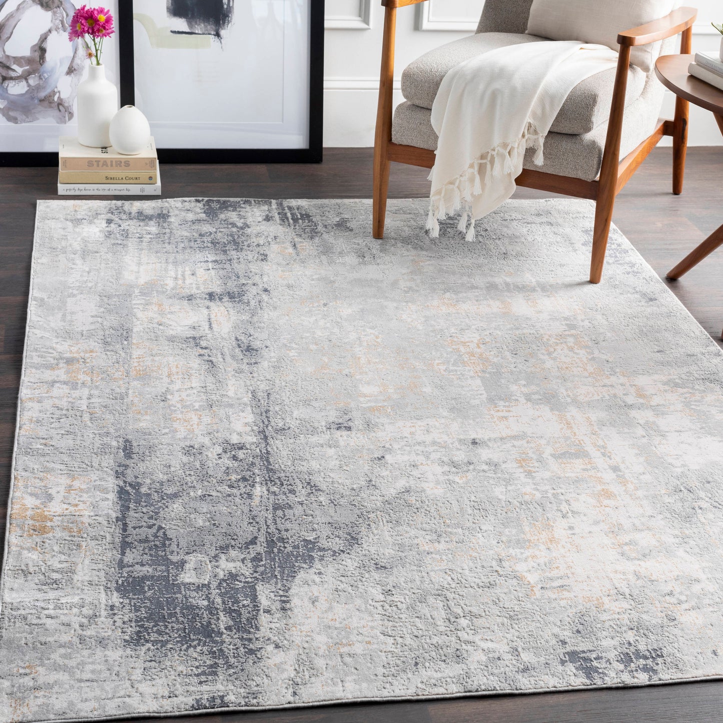 Surya Milano 5 x 8 (ft) Flatweave Gray Rectangular Indoor Abstract Industrial Pet Friendly Area rug
