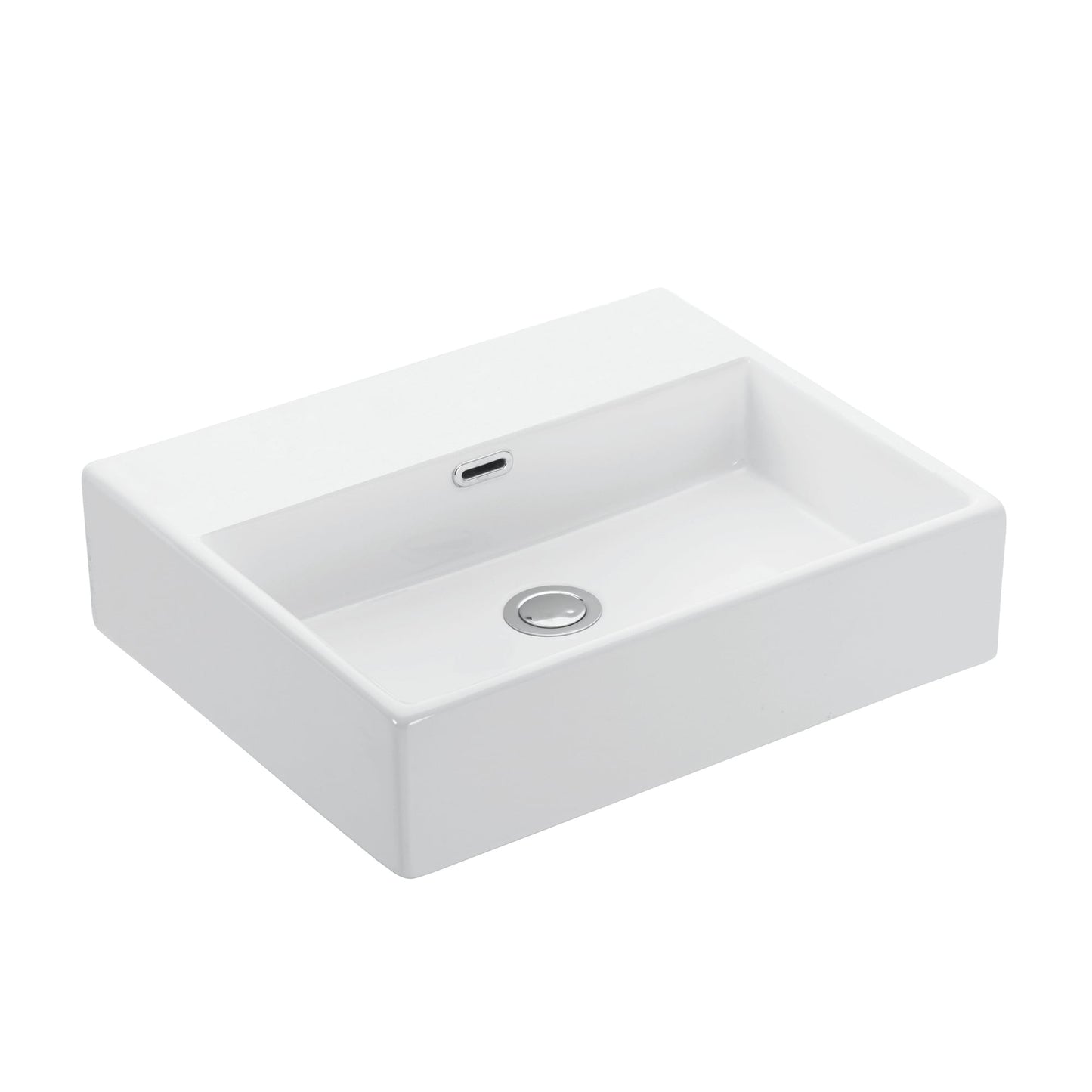 WS Bath Collections Quattro Ceramic 16.5-in Wall-mount Rectangular Modern Ceramic white Bathroom Sink