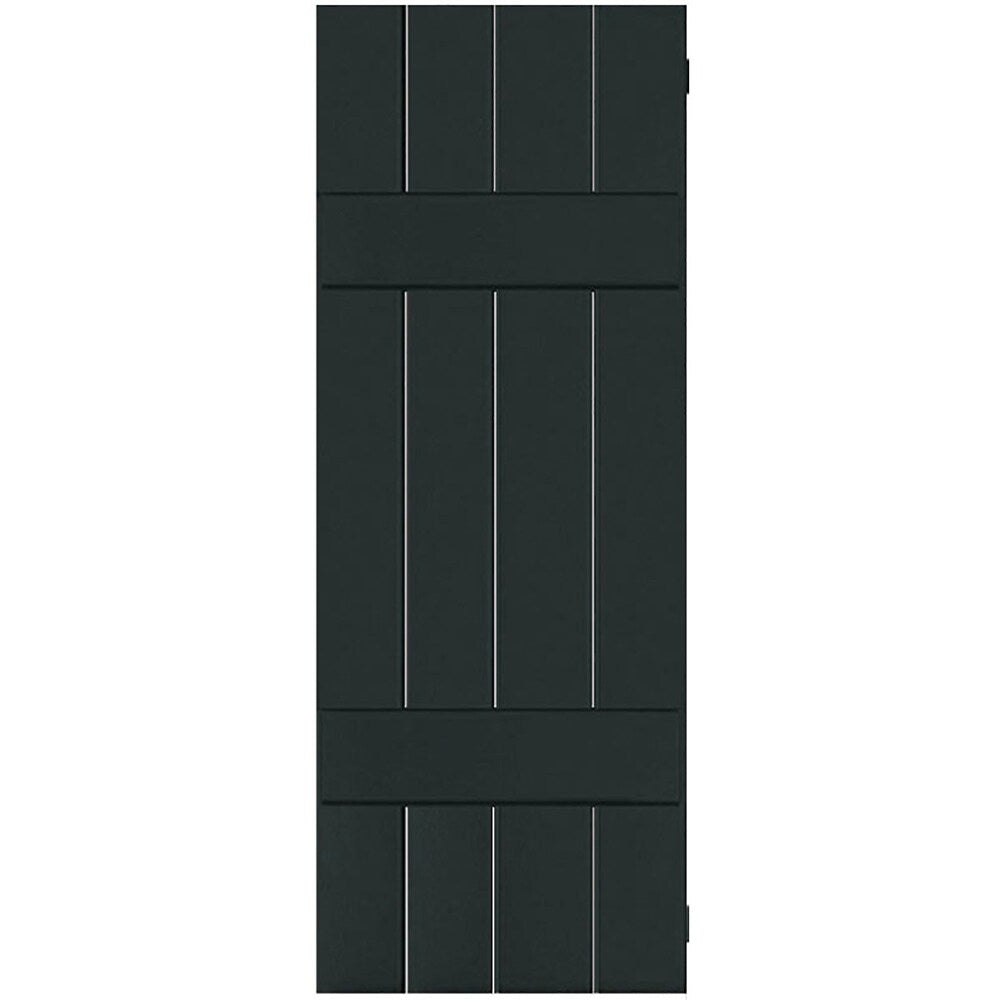 Ekena Millwork 15-in W x 35-in H Black Forest Green Board and batten Wood Exterior Shutters ( 2 -Pack )