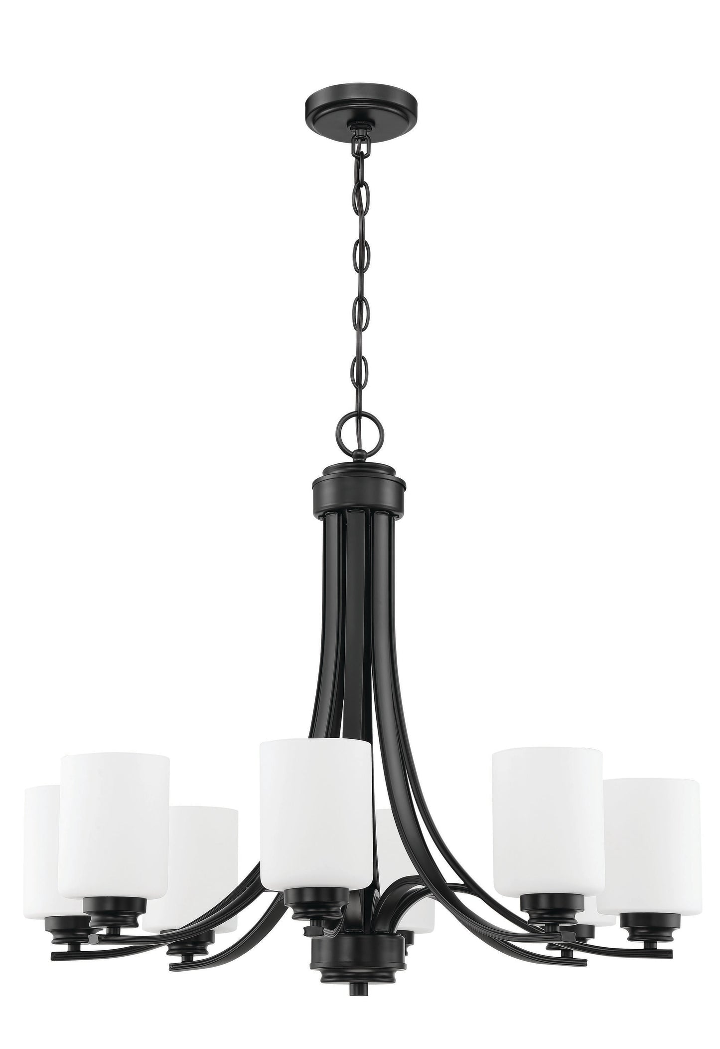 Craftmade Bolden 8 -Light Black Transitional For Use in Bedrooms, Dining Rooms, Foyers, Kitchens, Living Rooms Chandelier 2180075