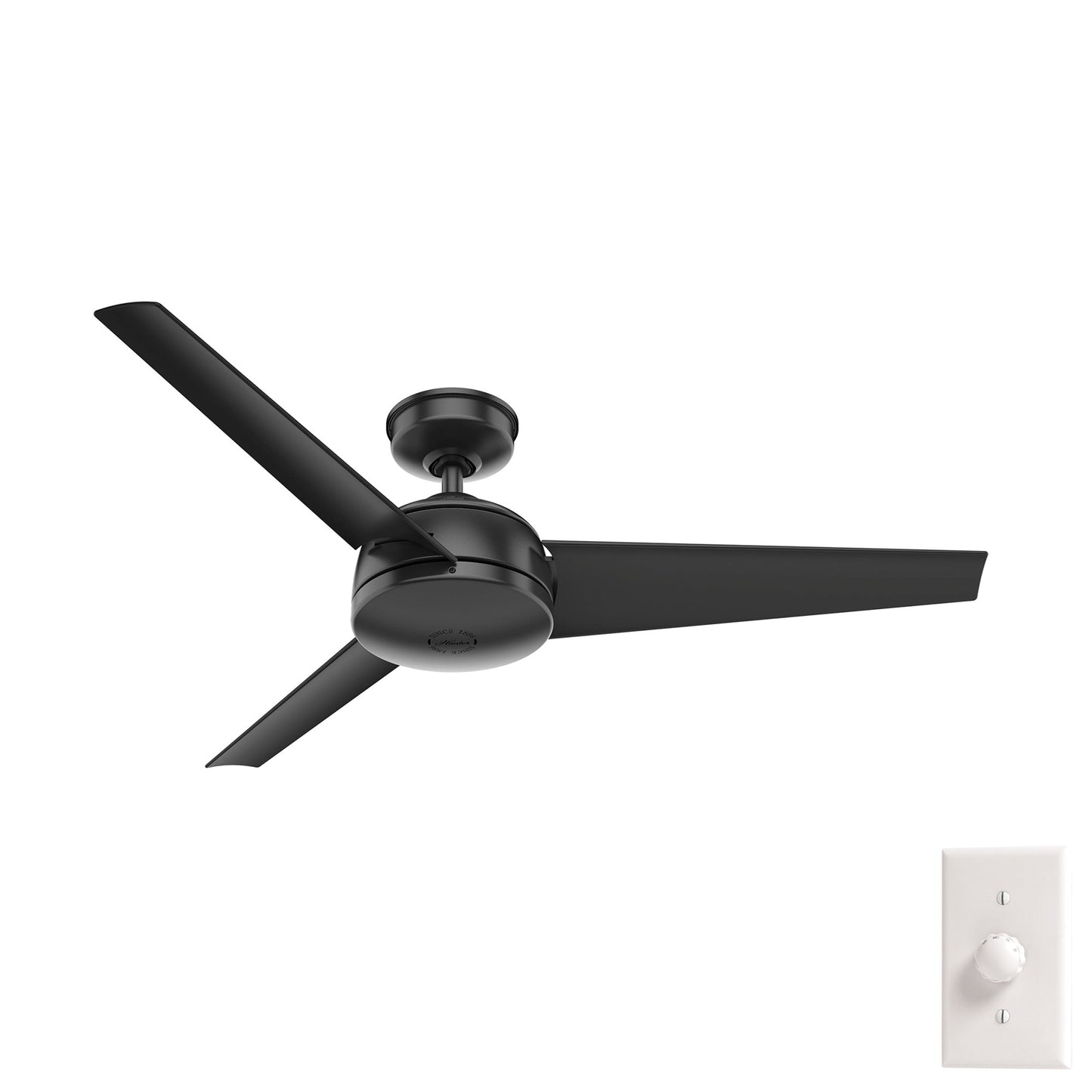 Hunter Trimaran WeatherMax 52-in Outdoor Matte Black with Matte Black Blades Ceiling Fan Without Light ( 3 -Blade ) 2366518