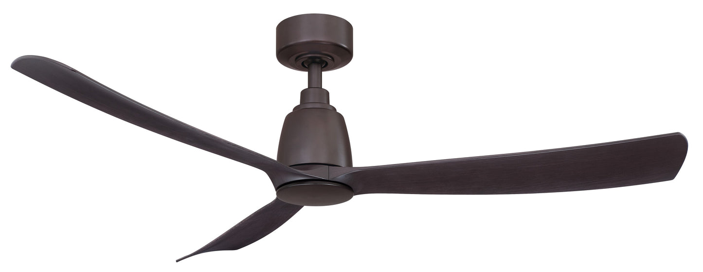 Fanimation Kute 52-in Dark Bronze with Dark Walnut Blades Indoor/Outdoor Smart Propeller Ceiling Fan Light Kit Compatible and Remote (3-Blade) FPD8534DZ