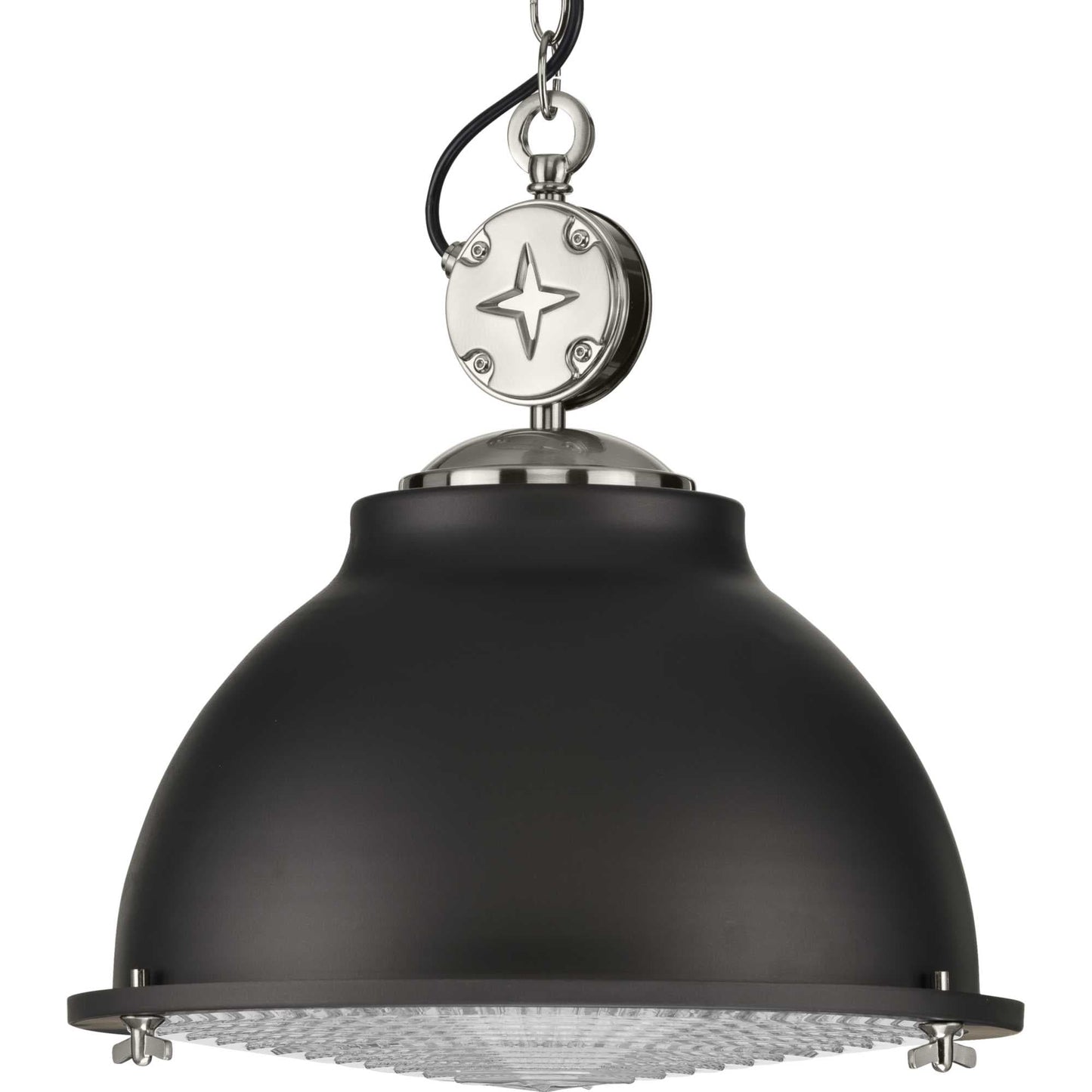 Progress Lighting Medal Graphite Coastal Clear glass Dome Medium Hanging Pendant light 2467520