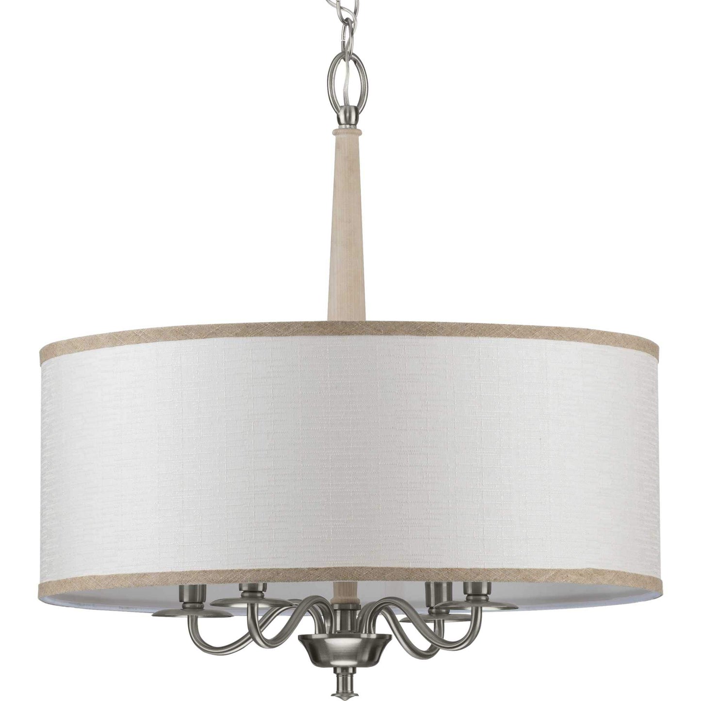 Progress Lighting Durrell 4 -Light Brushed Nickel Coastal For Use in Bedrooms, Dining Rooms, Foyers, Kitchens, Living Rooms Chandelier 2467486