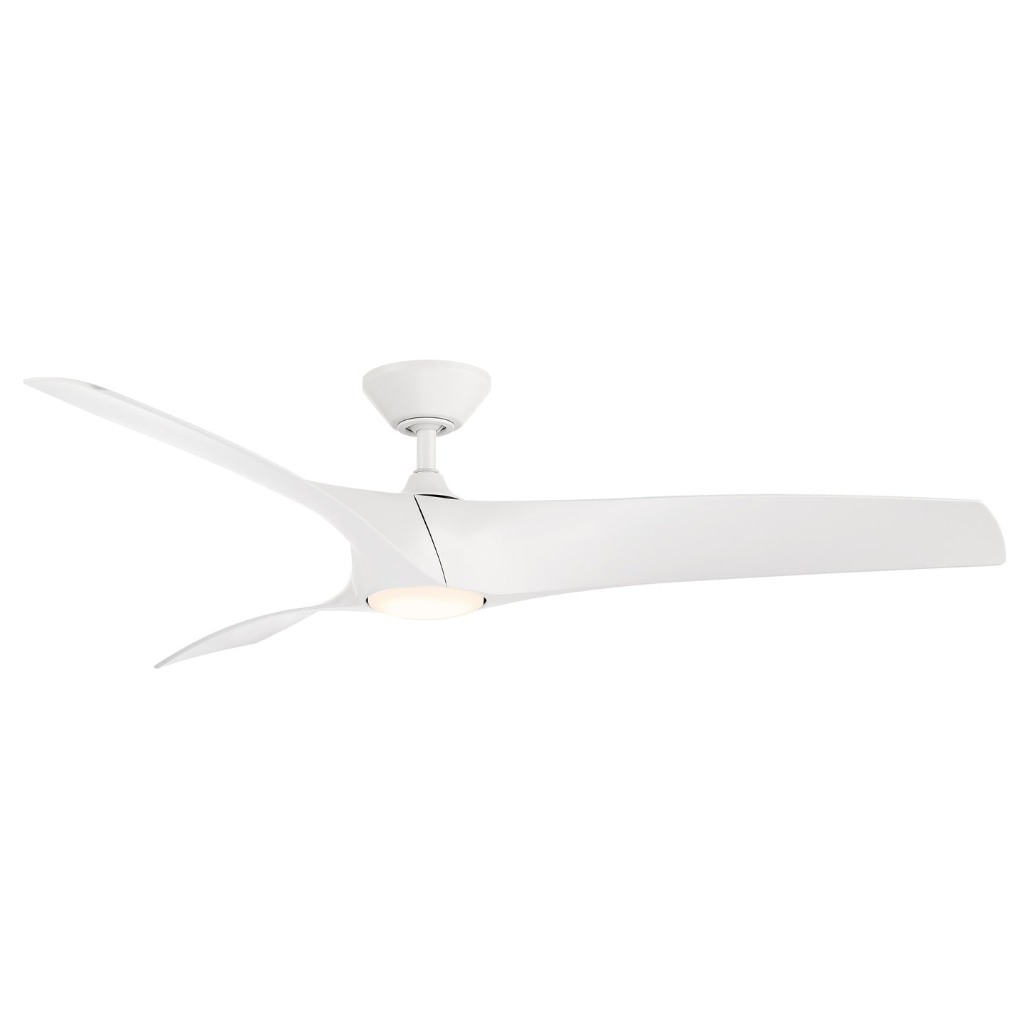 Modern Forms Zephyr 62-in Matte White Integrated LED Indoor/Outdoor Smart Ceiling Fan with Light and Remote (3-Blade) FR-W2006-62L-MW