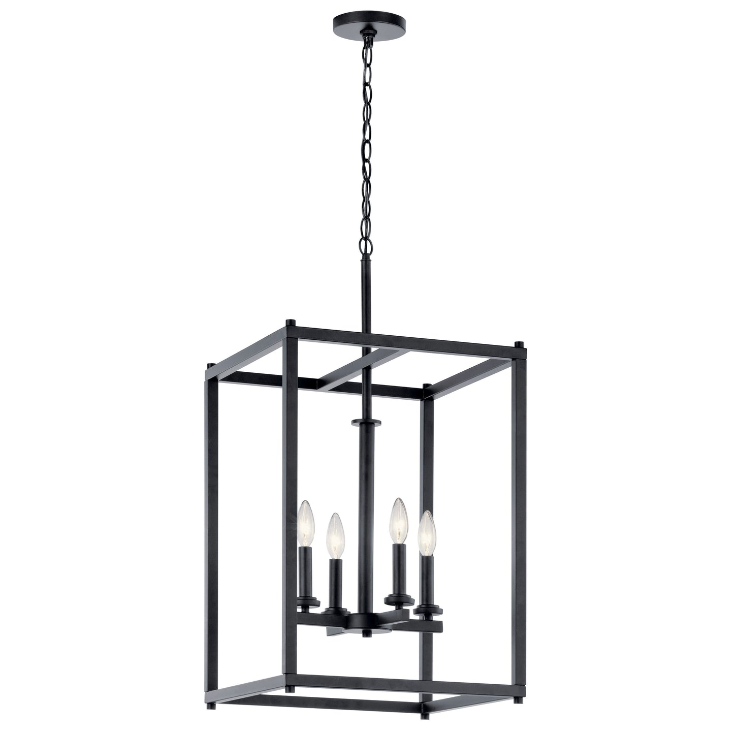 Kichler Crosby 4 -Light Black Modern/contemporary Lantern Large Hanging Pendant light 2548594
