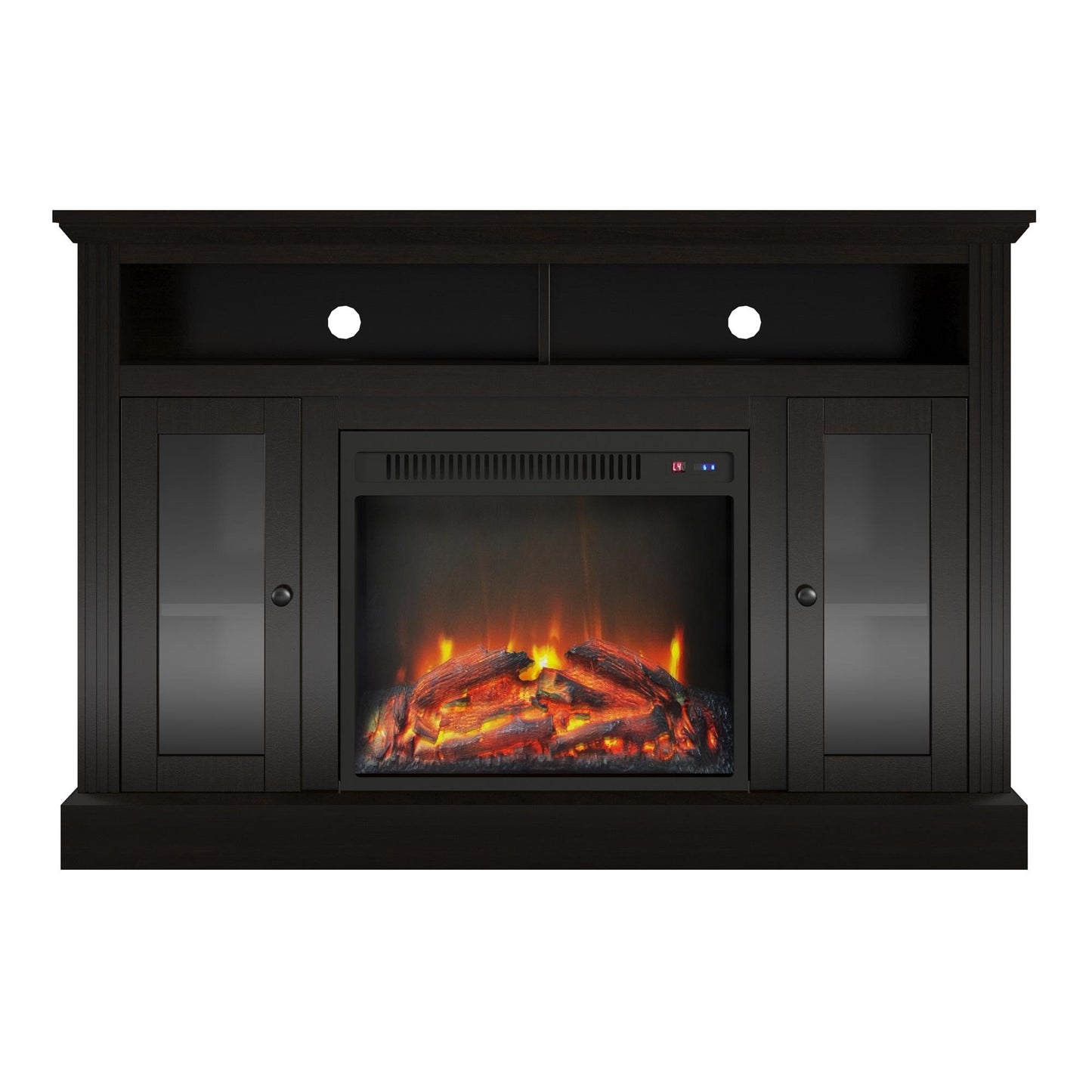Ameriwood Home 47.24-in W Espresso TV Stand with Fan-forced Electric Fireplace 1764096PCOM