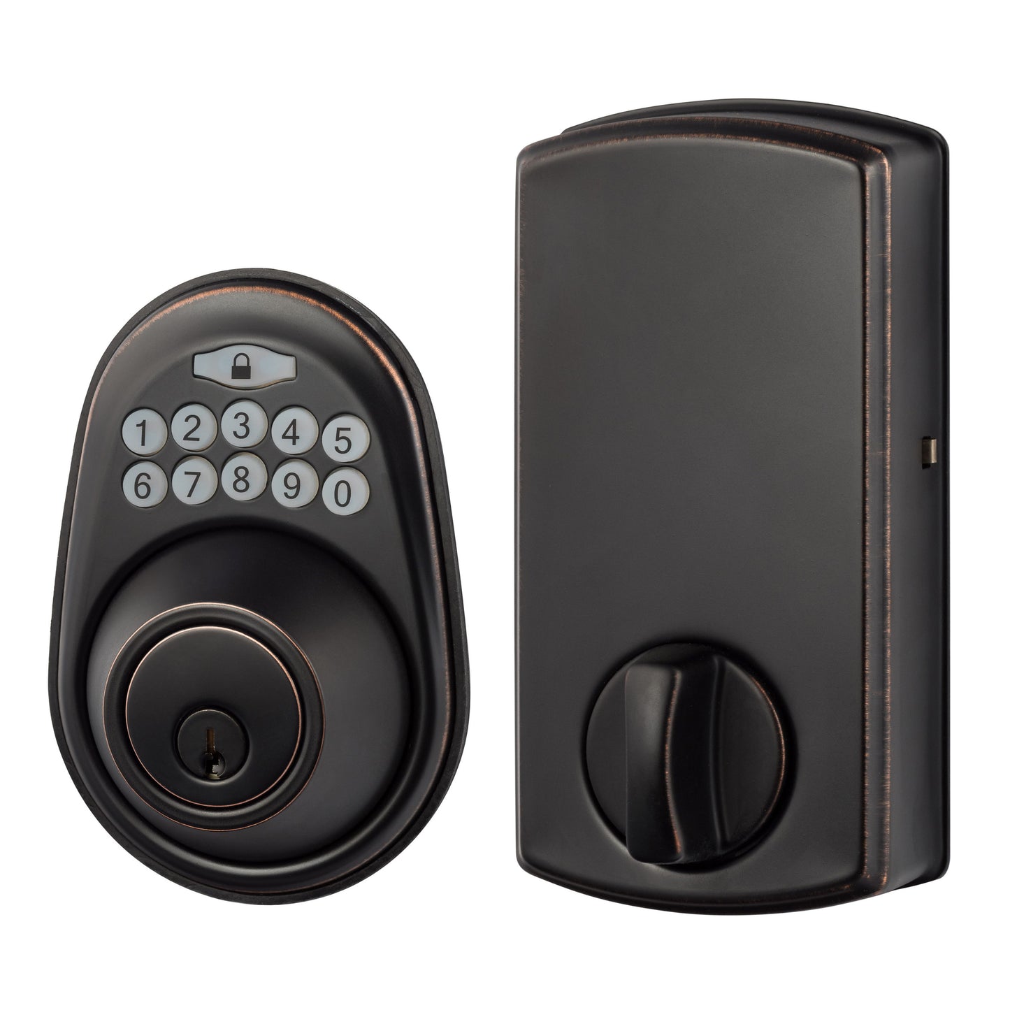 Sure-Loc Hardware Electronic Deadbolts Vintage Bronze Electronic Deadbolt with Keypad DK201-RD 11P