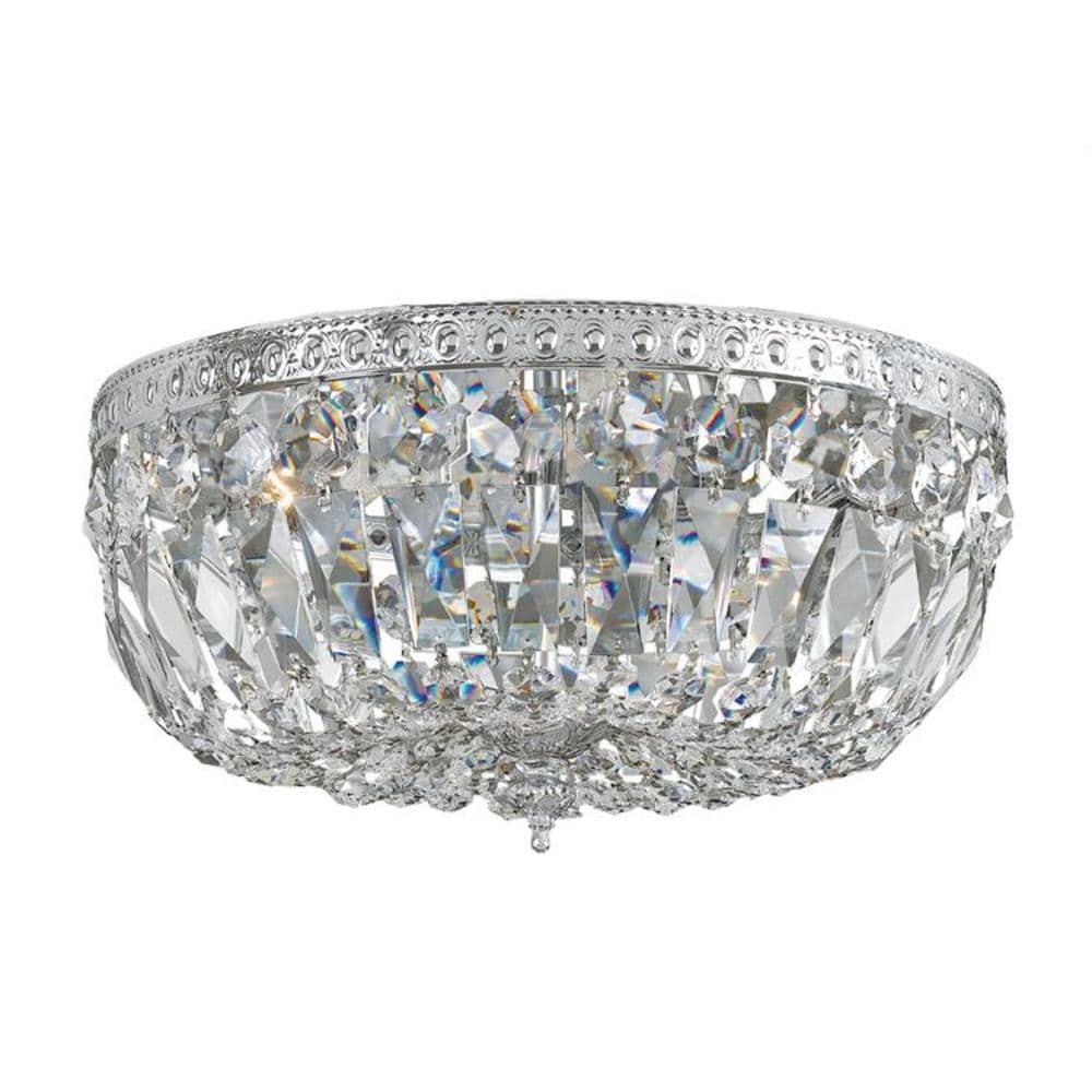 Crystorama Ceiling Mount 3 -Light 12-in Polished Chrome Flush Mount Light