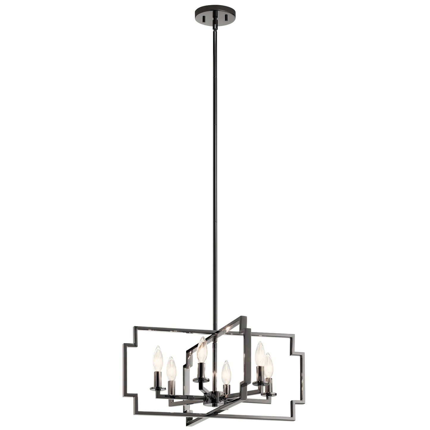 Kichler Downtown Deco 6 -Light Chrome Transitional For Use in Bedrooms, Dining Rooms, Foyers, Kitchens, Living Rooms Chandelier 2854270