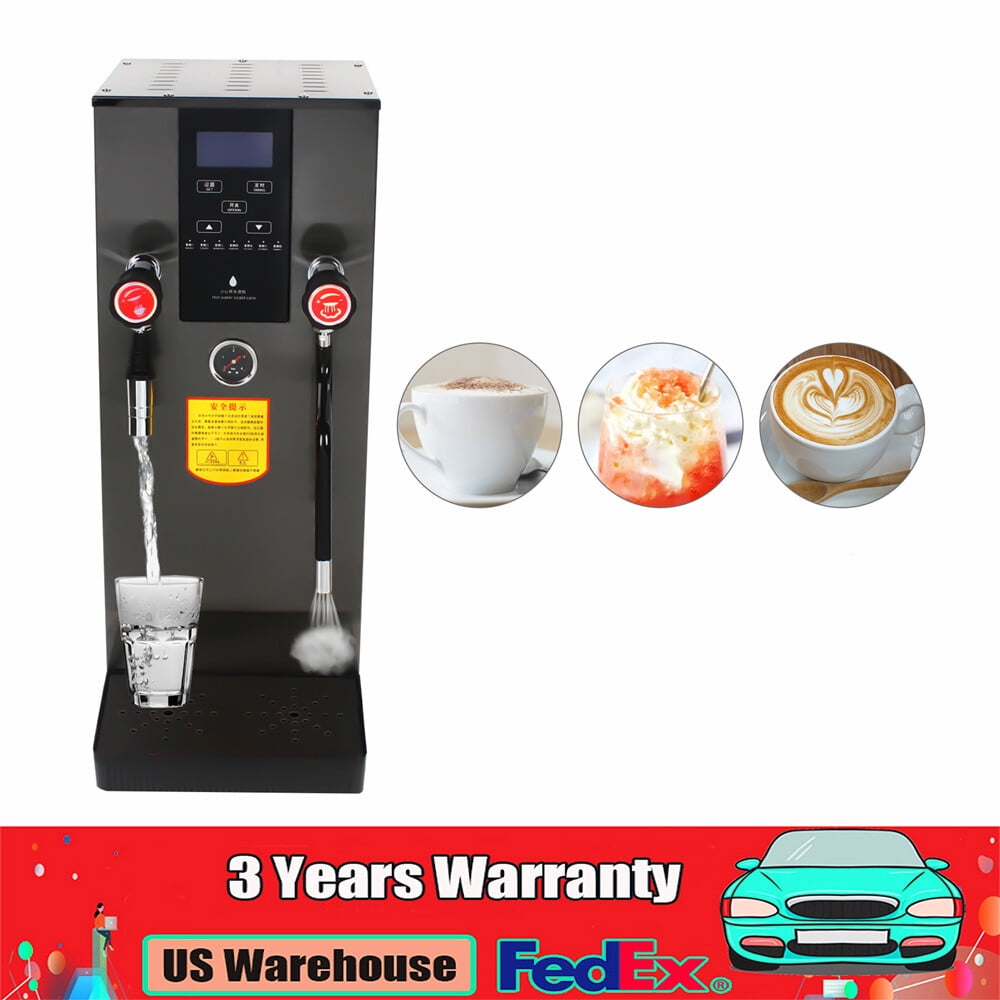 2500W Commercial Steam Water Boiling Machine Espresso Coffee Milk Foam Maker 12L