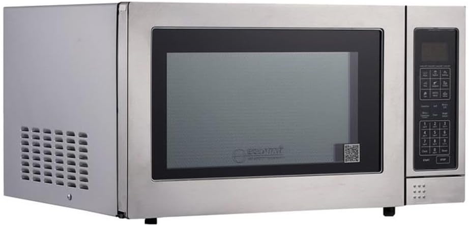 Equator Stainless Steel Range 3-in-1Microwave Oven 1.2 cu ft with Convection, Grill, and Sensor Cooking - Black SS Countertop 1100 Watts Capacity 12-inch Auto Function and Auto Defrost