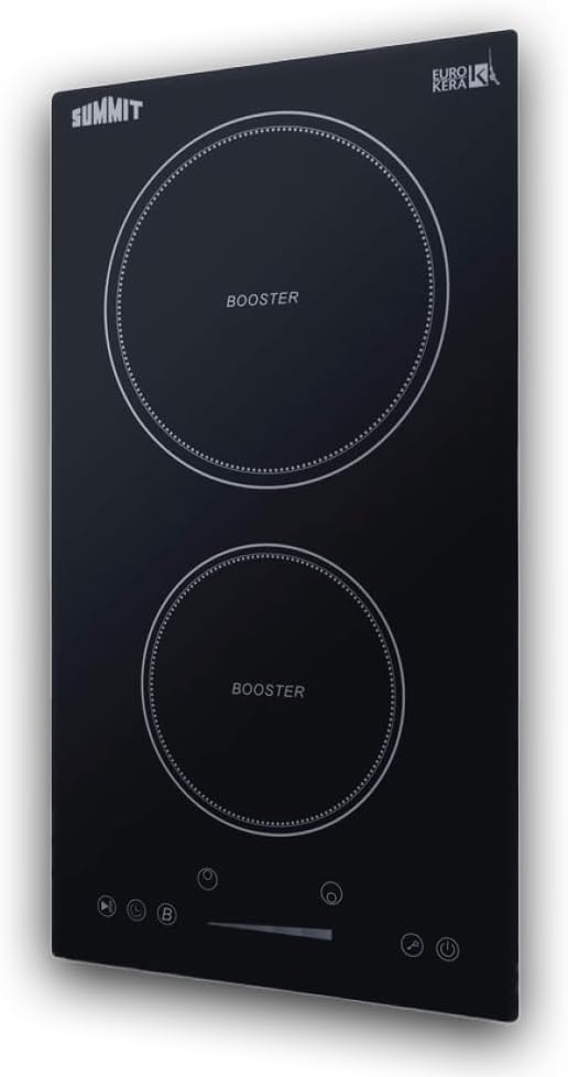 Summit 12" 2 zone Electric Cooktop. 208-240V Induction Cooktop, ADA Compliant, Black- SINC2B230B