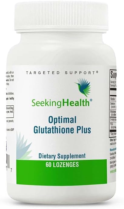 Seeking Health Glutathione Plus Lozenge, 25 mg S-Acetyl-L-Glutathione with Cofactors, Immune and Detoxification Support, Liver Health, Antioxidant and Free Radical Support, Vegetarian (60 lozenges)*
