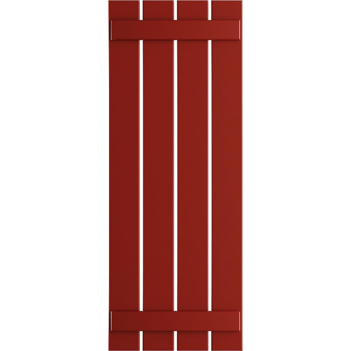 Ekena Millwork 23-in W x 31-in H Fire Red Board and batten Spaced Exterior Shutters ( 2 -Pack )
