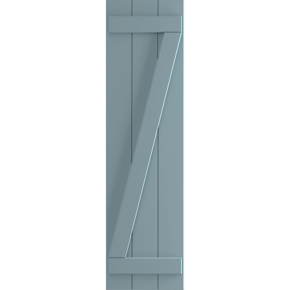 Ekena Millwork 16.125-in W x 57-in H Peaceful Blue Board and batten Z-bar Exterior Shutters ( 2 -Pack )
