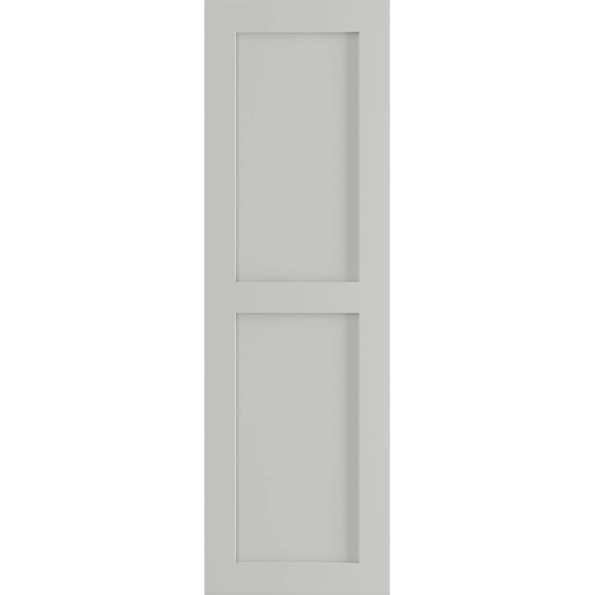 Ekena Millwork 18-in W x 36-in H Hailstorm Gray Flat panel Exterior Shutters ( 2 -Pack )