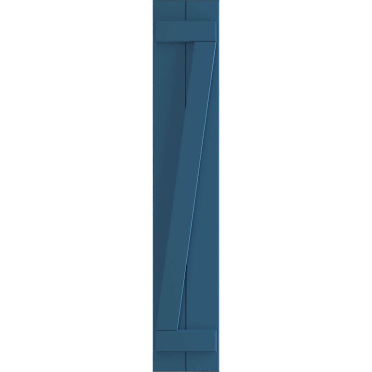 Ekena Millwork 10.75-in W x 54-in H Sojourn Blue Board and batten Z-bar Exterior Shutters ( 2 -Pack )