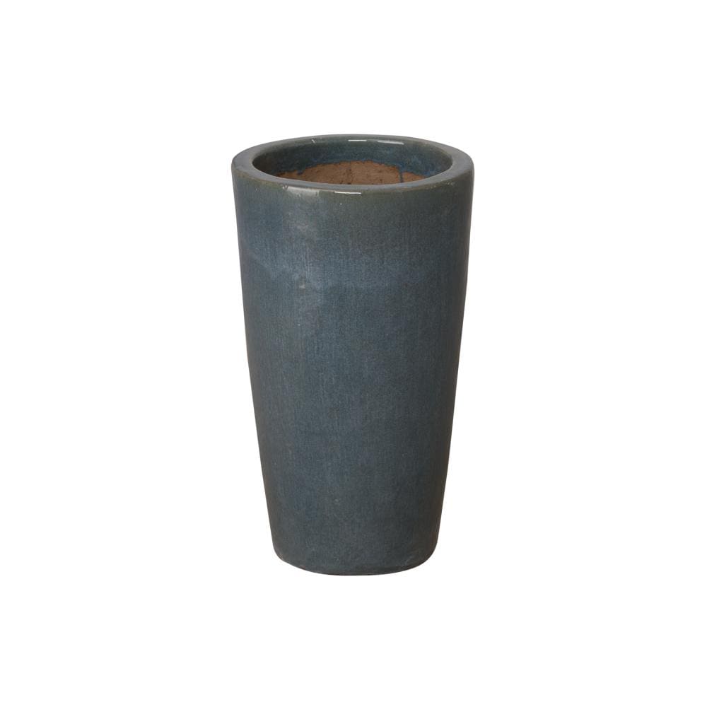 Round 13.0-in W x 13.0-in L Gray Ceramic Planter
