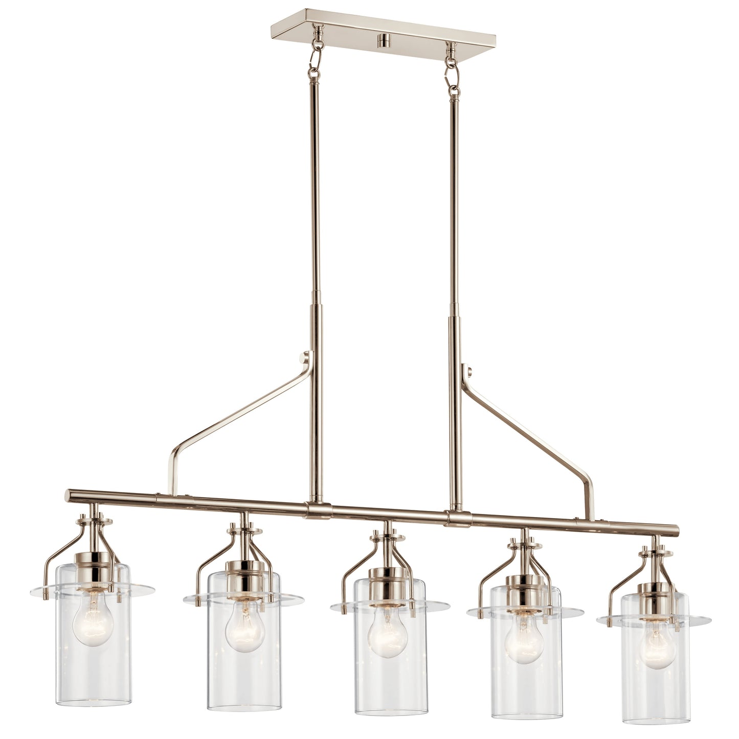 Kichler Everett 5 -Light Polished Nickel Industrial For Use in Bedrooms, Dining Rooms, Foyers, Kitchens, Living Rooms Chandelier 4663053