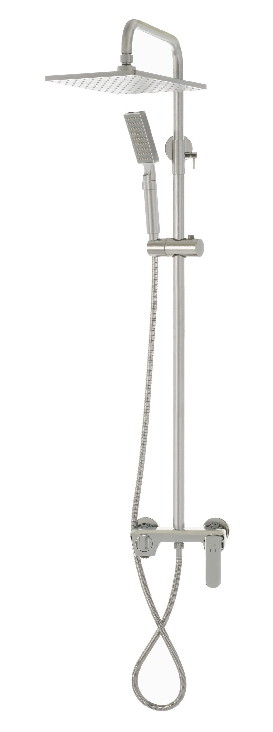 Safavieh Bathroom Combination Nickel 2-handle Multi-head 8-in Square Bathtub and shower Faucet with Valve