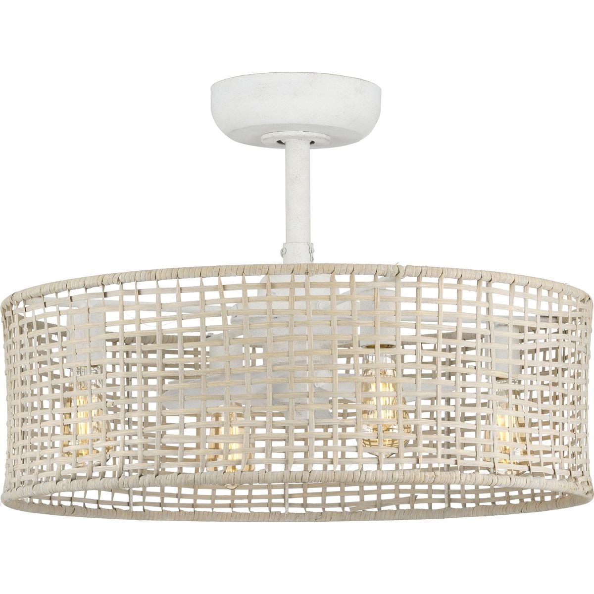 Progress Lighting Belva 25.25-in Outdoor Cottage White with Cottage White Blades Fandelier Ceiling Fan With Light - Remote Included ( 3 -Blade ) 4966758