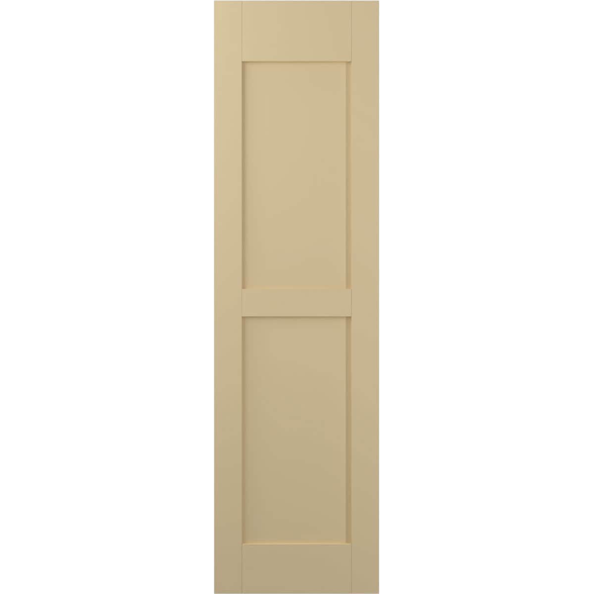Ekena Millwork 12-in W x 74-in H Natural Twine Paintable/Stainable Flat panel Wood Exterior Shutters ( 2 -Pack )