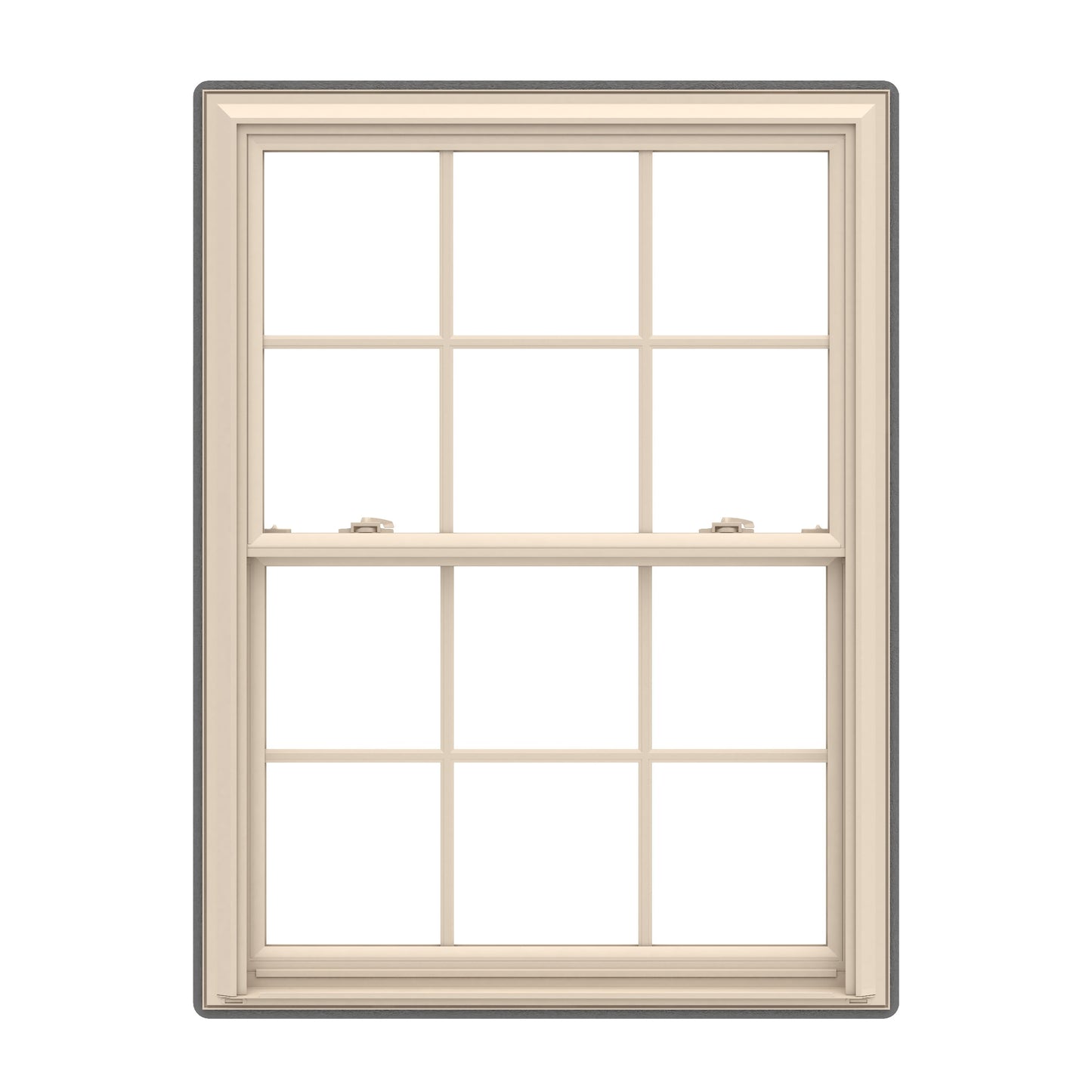 Pella 150 Series 31-1/2-in x 45-1/2-in Almond Almond Vinyl Replacement Double Hung Window Low-E argon Double Pane Glass with Grids (Full Screen Included)