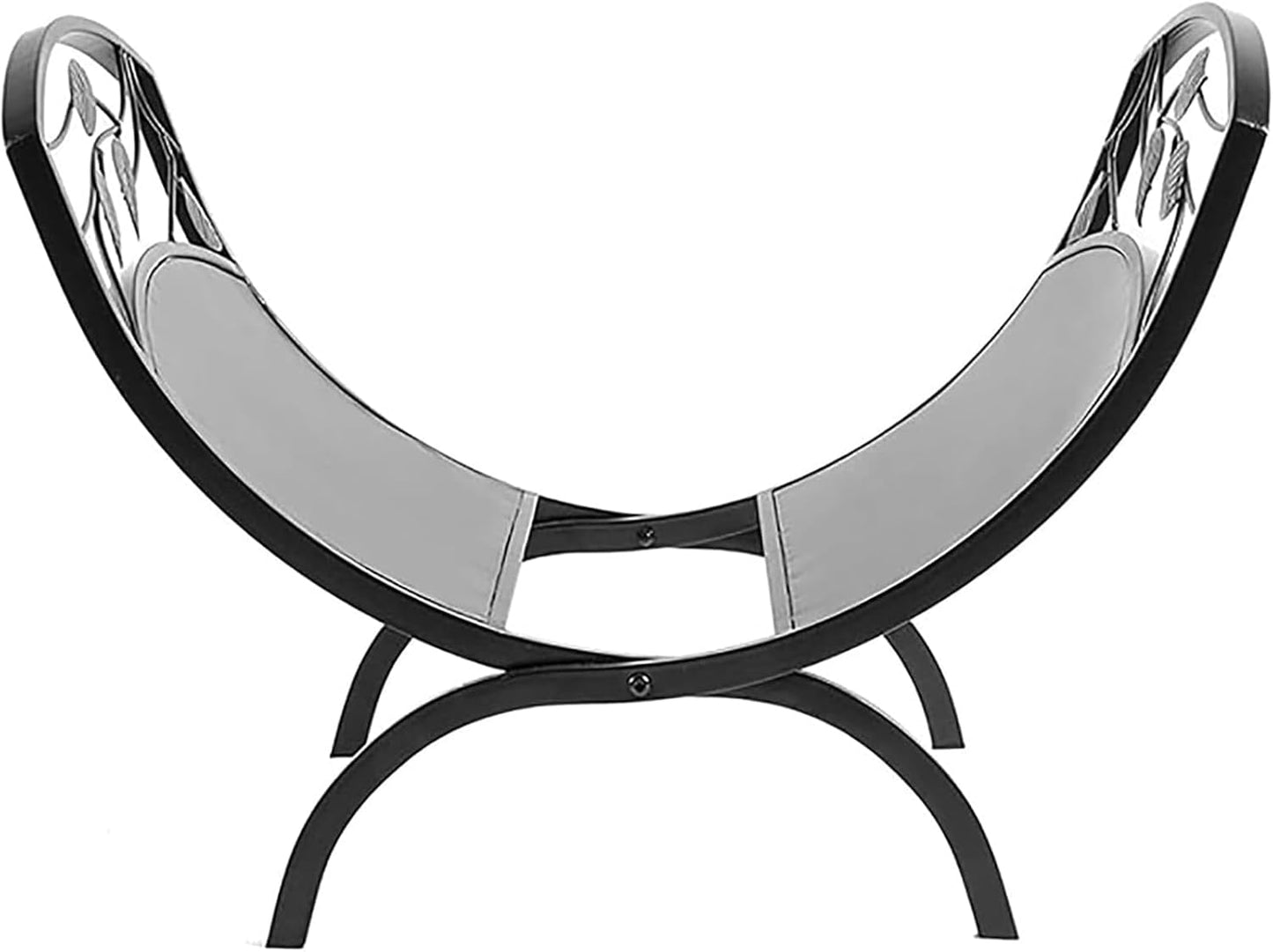 Outdoor Firewood Rack Log Storage Bracket Wrought Iron Fireplace Wood Holder Tools