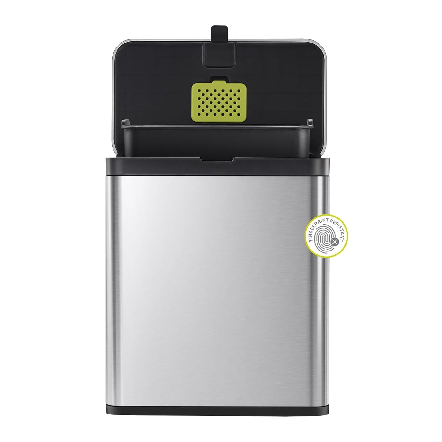 EKO Kitchen Compost Bin, 7L \/ 1.85 Gal Stainless Steel with Removable Inner Bucket and Deodorizer Compartment, 2-in-1 Countertop Compost Bin with Lid, Food Waste Caddy for Kitchen (MMT & Black Finish)