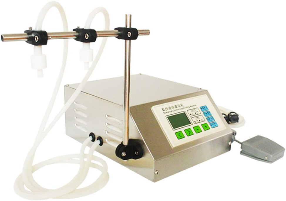 110V QH-G11B Double Head CNC Liquid Quantitative Automatic Filling Machine 2x3.5L/MIN, for Liquor Milk Soy Sauce Ink