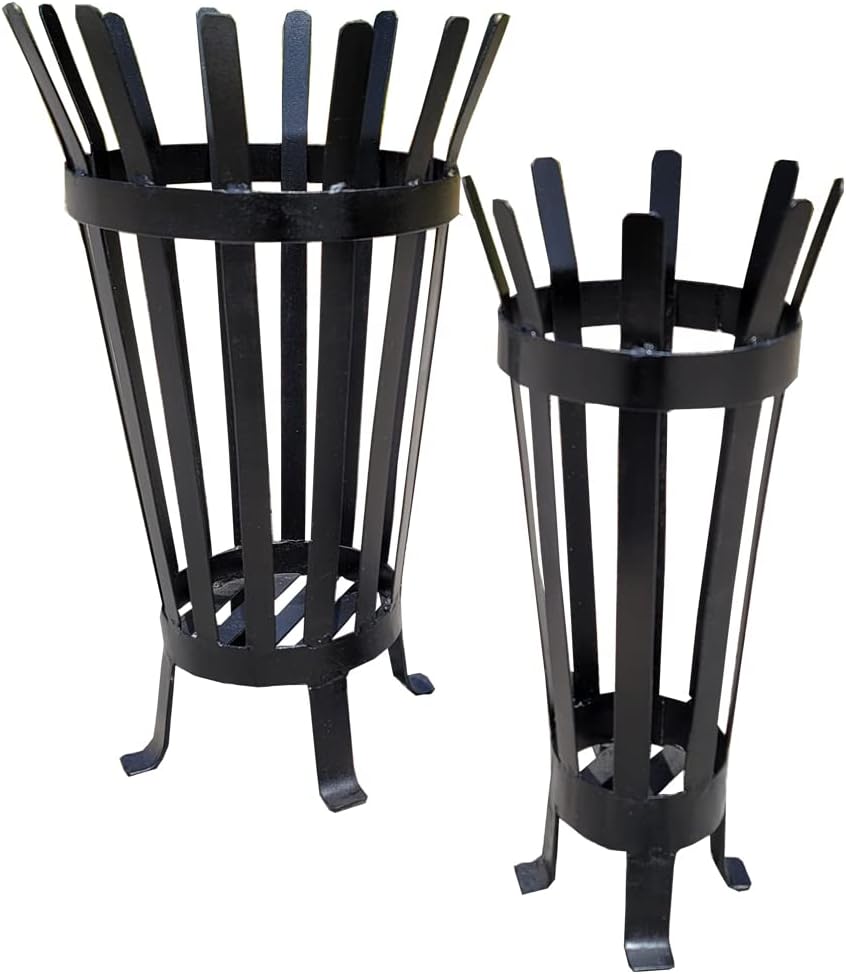 Forged Iron Fire Pit Brazier Basket Wood Storage Stand Fireplace Camping Outdoors