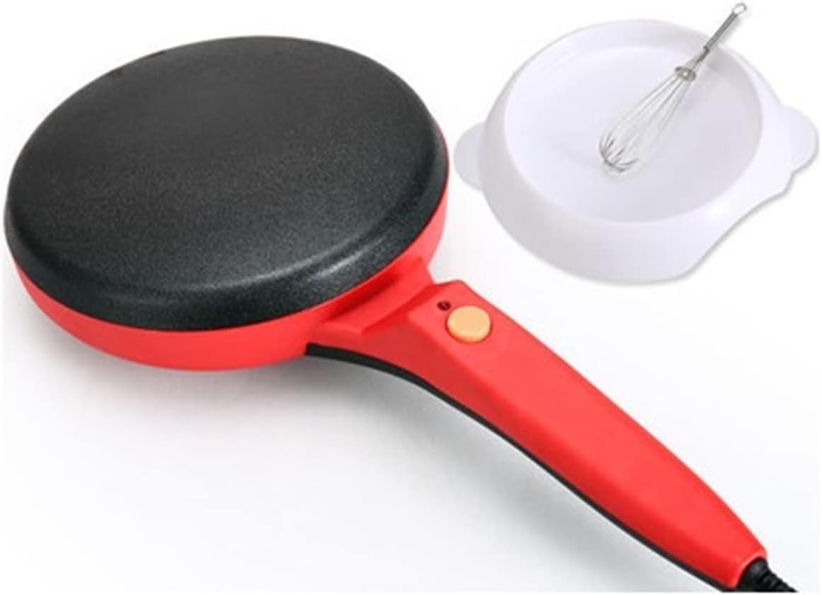Electric Griddles, Non-stick Electric Crepe Pizza Maker Pancake Machine Non-stick Griddle Baking Pan Cake Machine Kitchen Cooking Tools Crepe (Color : Rojo)