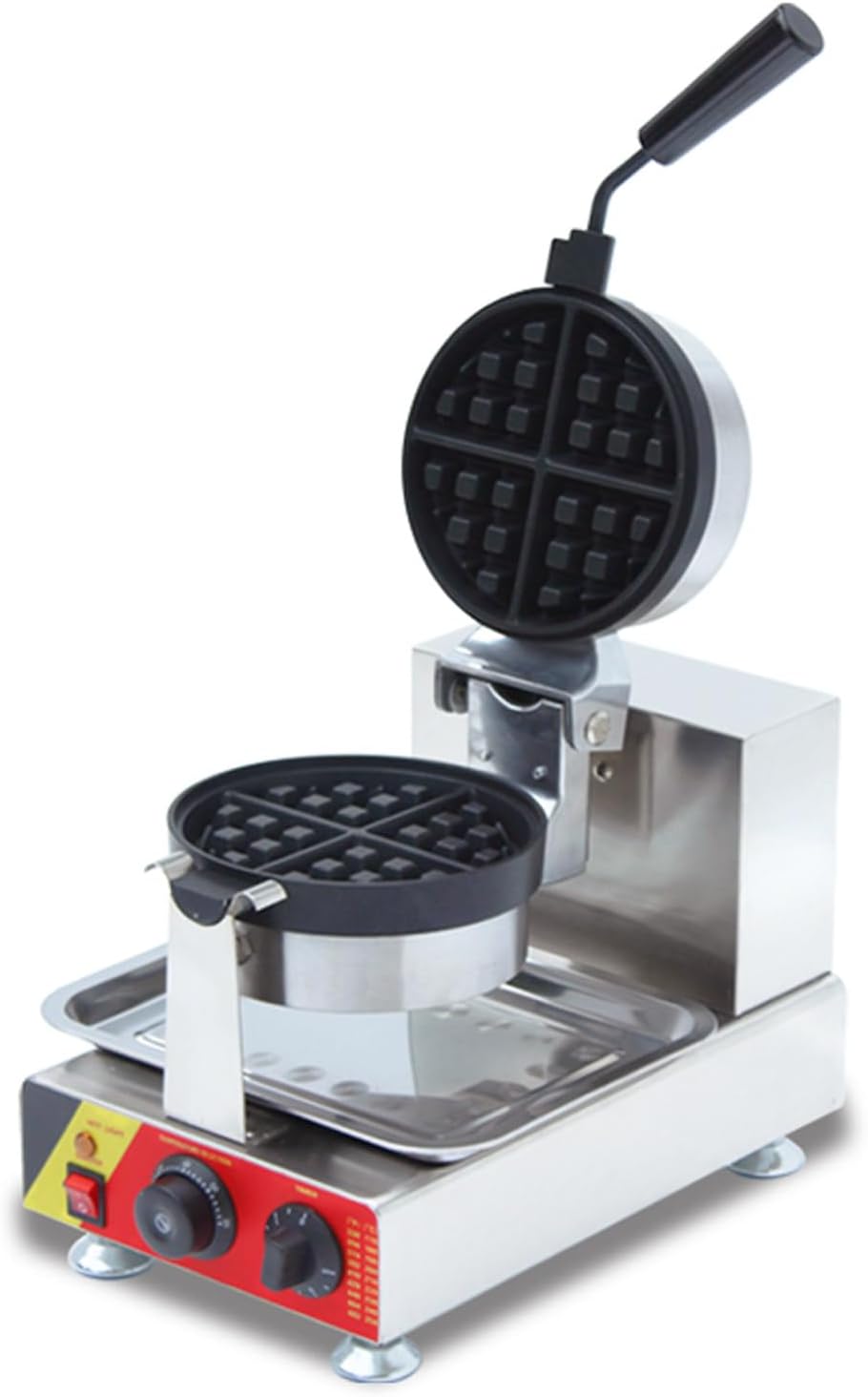 TECHTONGDA Commercial Rotated Belgian Waffle Maker Iron Machine with Rotatable Nonstick Electric Baker 110V 1.5KW