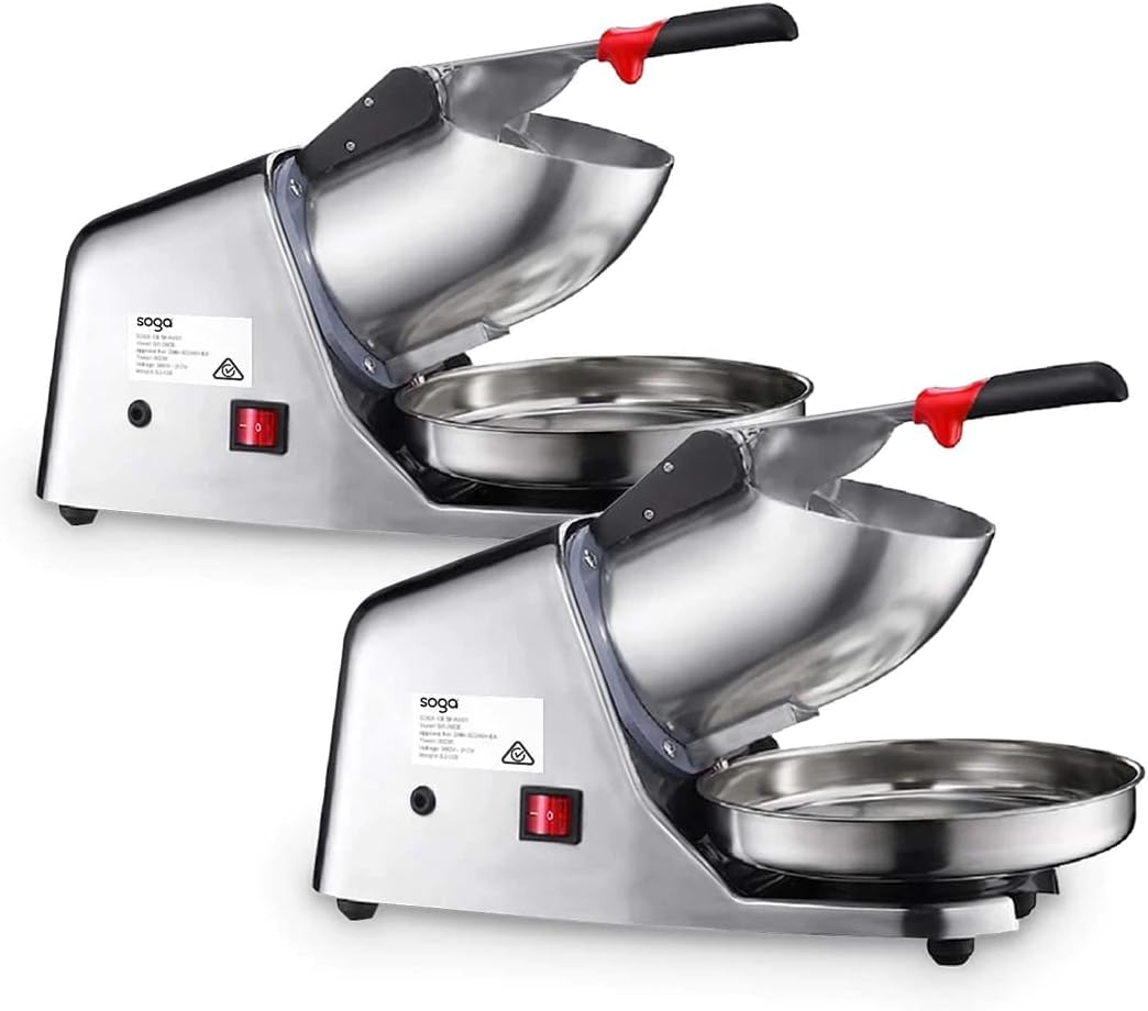 SOGA 2X 300W Electric Ice Shaver Crusher Snow Cone Smoothie Maker Ice Machine