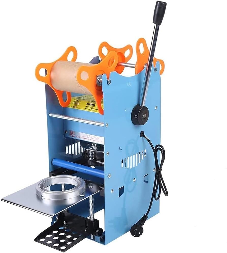 270W Commercial Electric Manual Cup Sealing Machine, Manual Paper Cup Sealer, for Bubble Tea Coffee Smoothies Cup Sealer 400-500 Cups/hr