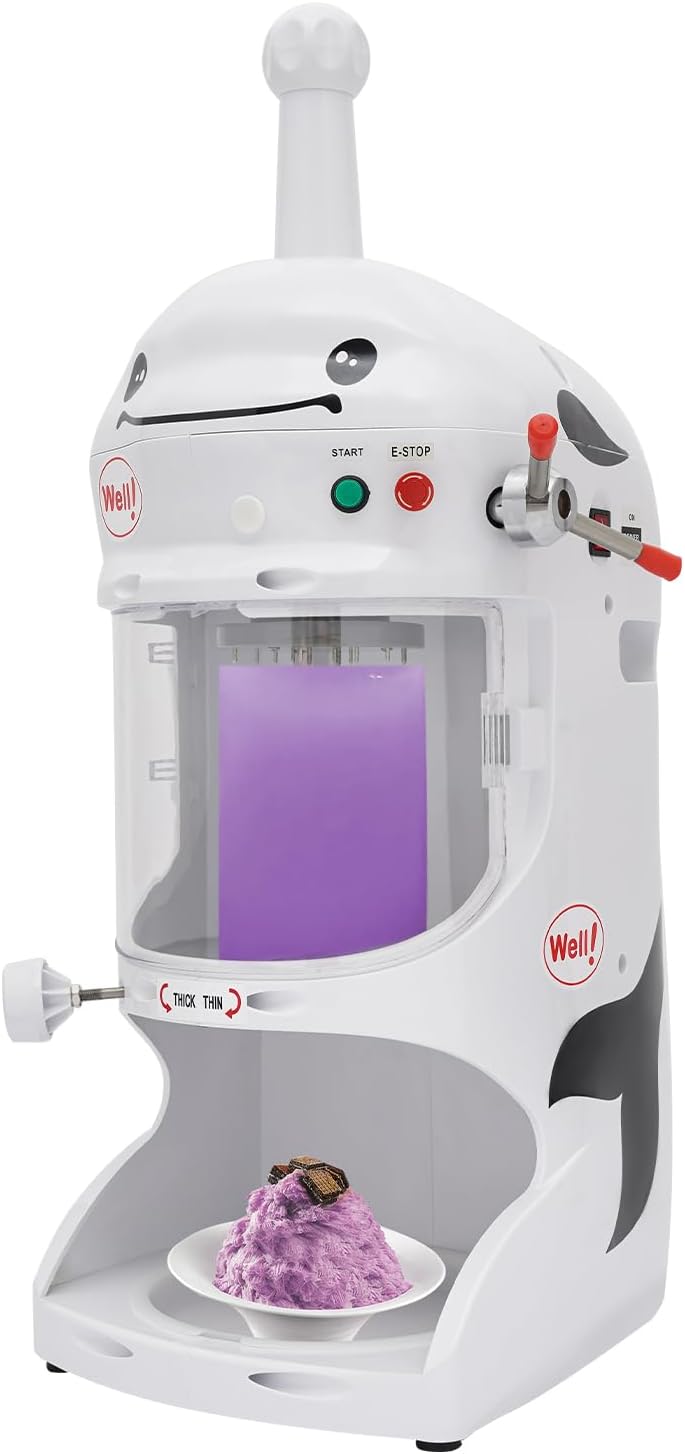 350W Commercial Snow Cone Machine, Dolphin Electric Shaved Ice Machine Ice Crusher Shaving Machine Shaved Ice Maker Ice Crusher Machine for Home and Commerical Use 110V