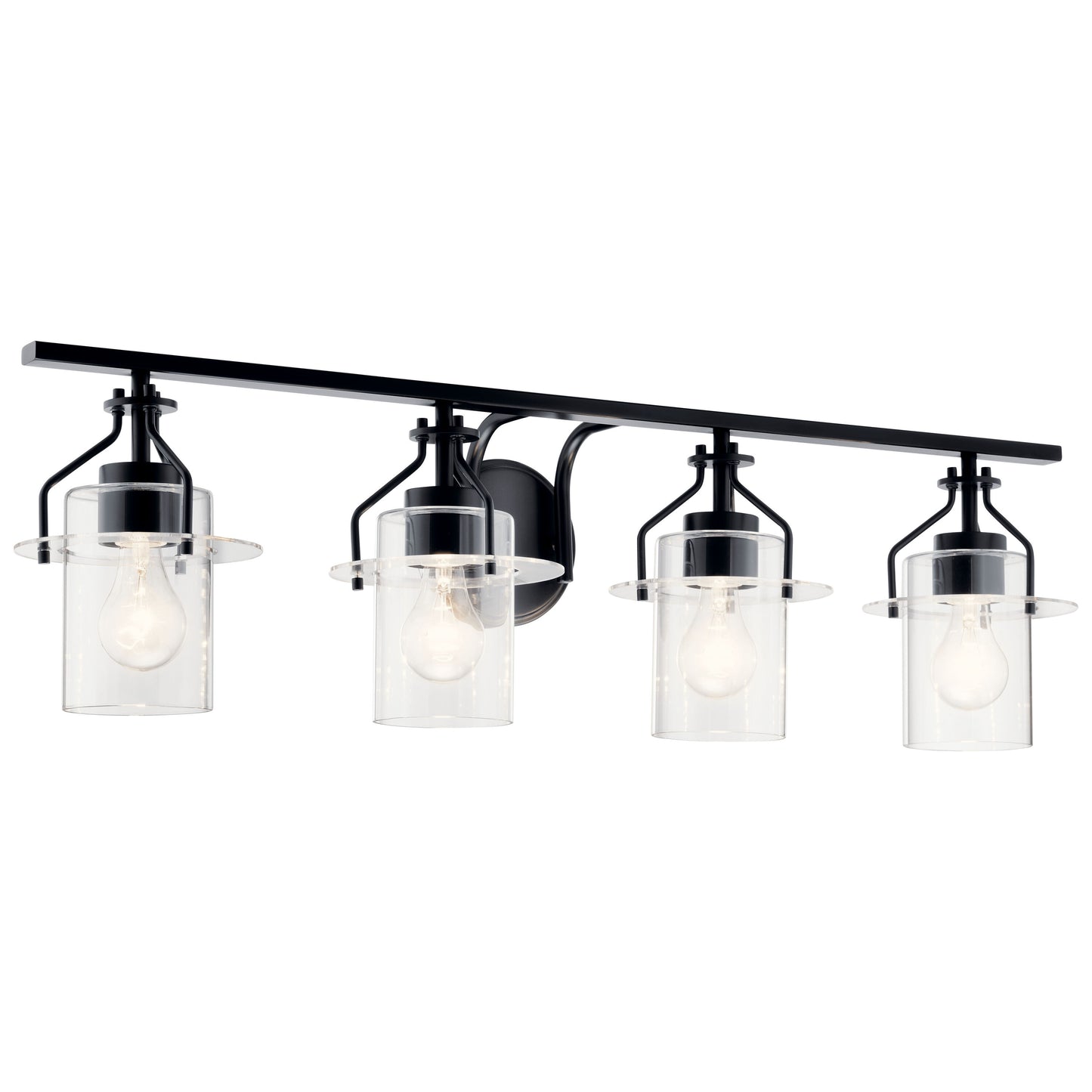Kichler Everett 34.25-in 4 -Light Black Industrial Vanity light 5271833