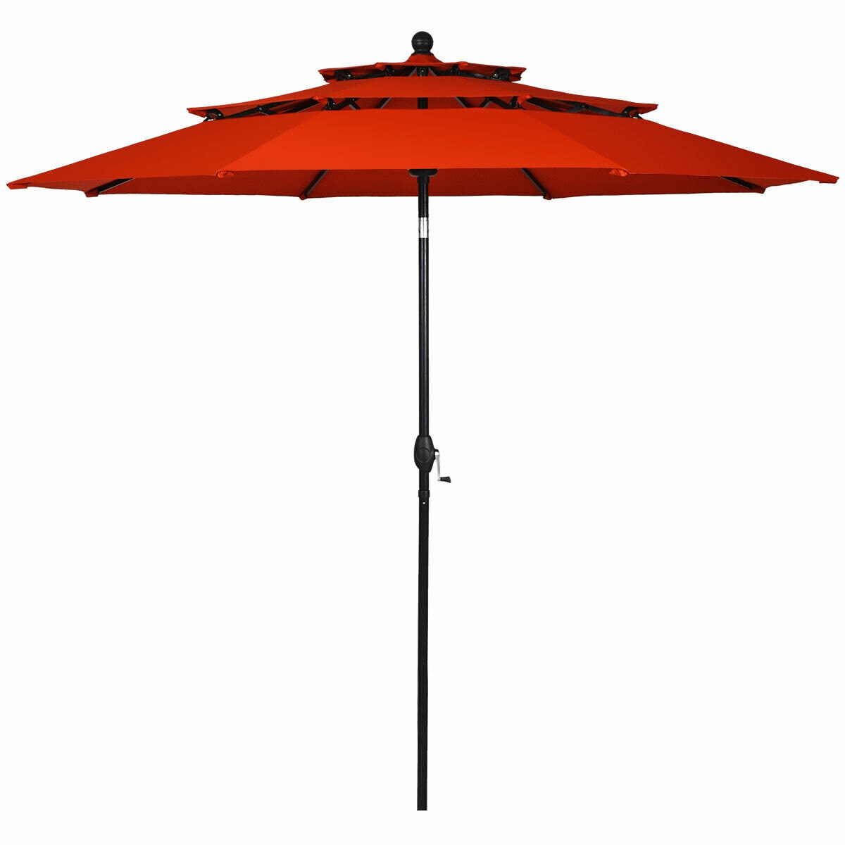 Forclover 10-ft Aluminum Orange Push-button Tilt Market Patio Umbrella
